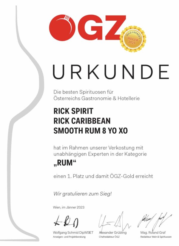 Rick CARIBBEAN 8 Years Smooth Rum 500ml 40% – Bild 3